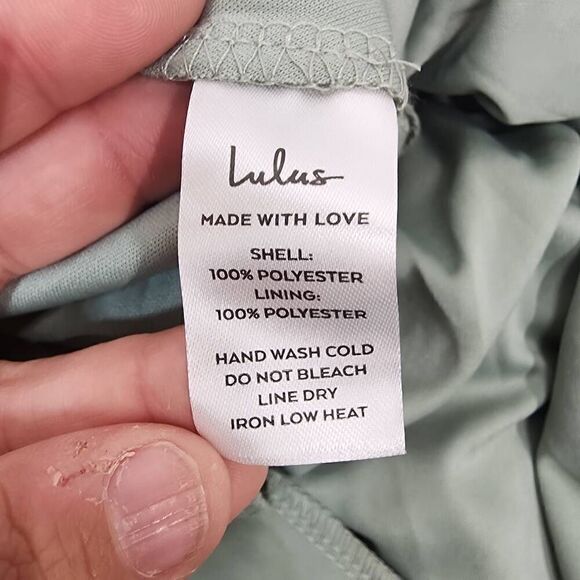 Lulus Size Large Promise Of Love Sage Brush Flutter Sleeve Maxi Dress NWT T - Picture 9 of 12